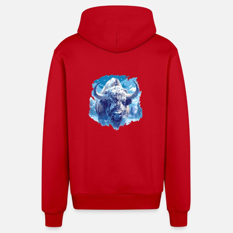 Bisons Bison - Organic Relaxed Kapuzenjacke Made in EU - Rot