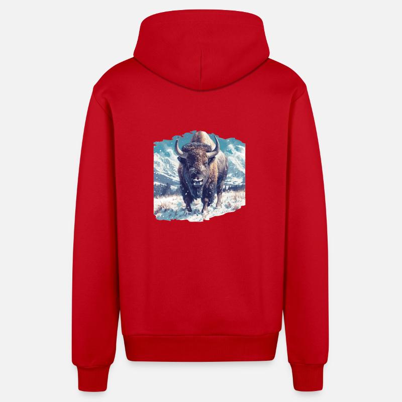 Bisons Bison - Organic Relaxed Kapuzenjacke Made in EU - Rot