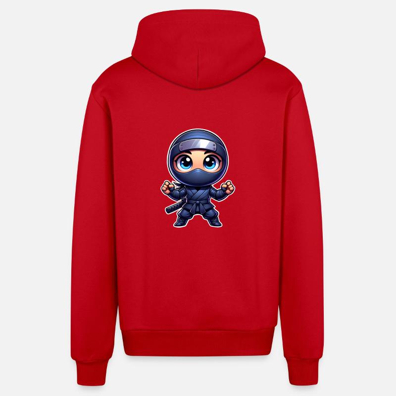 Ninja - Veste à capuche bio décontractée fabriquée en UE - rouge