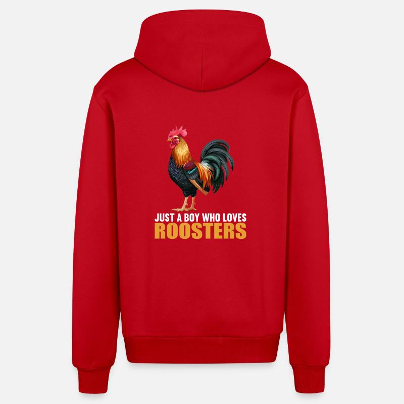 Coq Coqs Coq - Veste à capuche bio décontractée fabriquée en UE - rouge