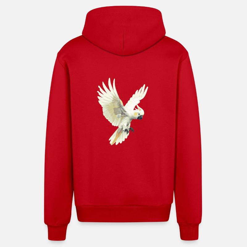 Cacatoès Cacatoès Cacatoès - Veste à capuche bio décontractée fabriquée en UE - rouge