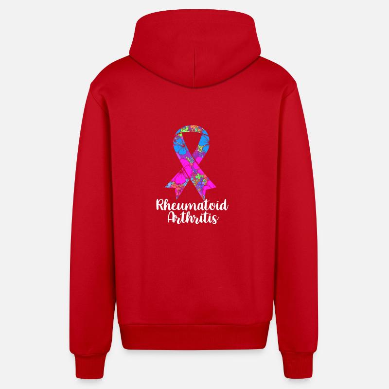 Rhumatismes Arthrite - Veste à capuche bio décontractée fabriquée en UE - rouge