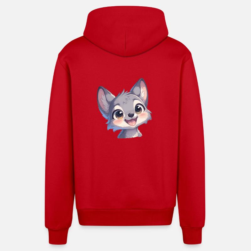 Coyotes Coyote - Veste à capuche bio décontractée fabriquée en UE - rouge