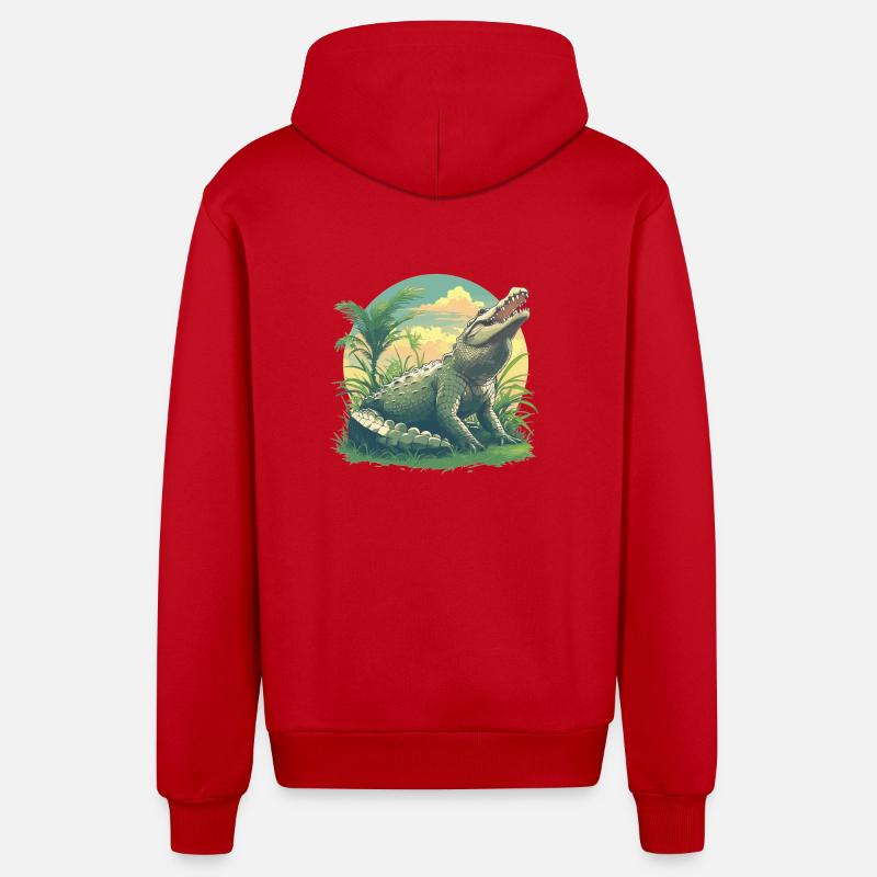 Crocodiles Crocodile - Veste à capuche bio décontractée fabriquée en UE - rouge