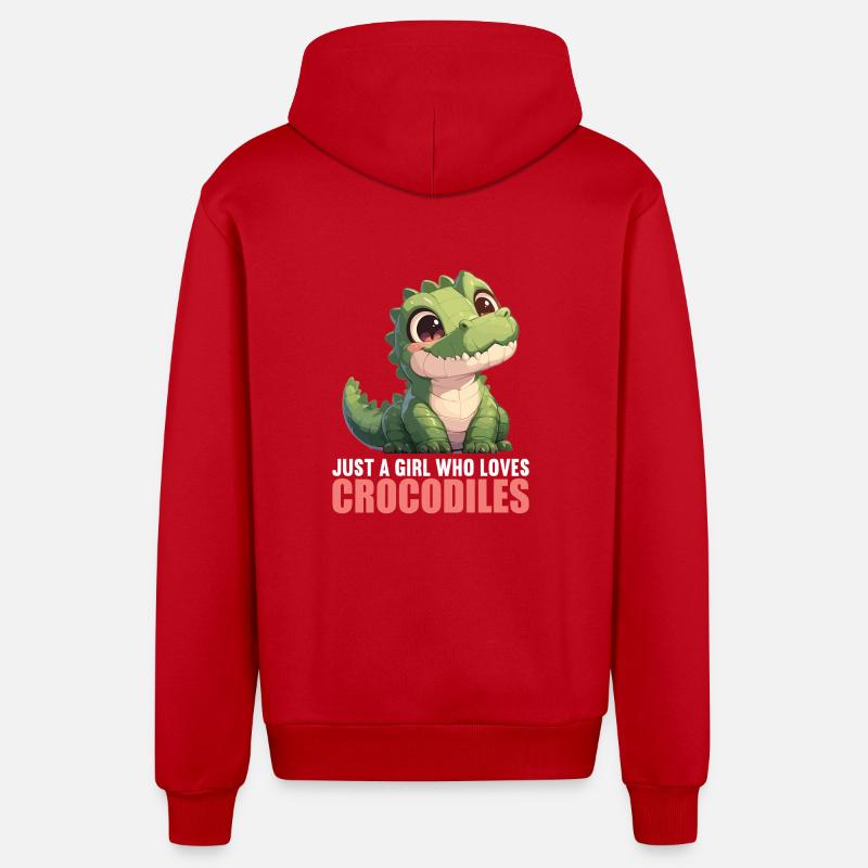 Crocodiles Crocodile - Veste à capuche bio décontractée fabriquée en UE - rouge
