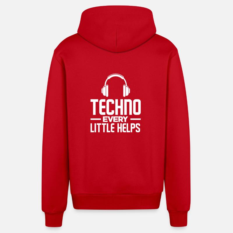 Techno Lover Every Little Helps - Organic Relaxed Kapuzenjacke Made in EU - Rot