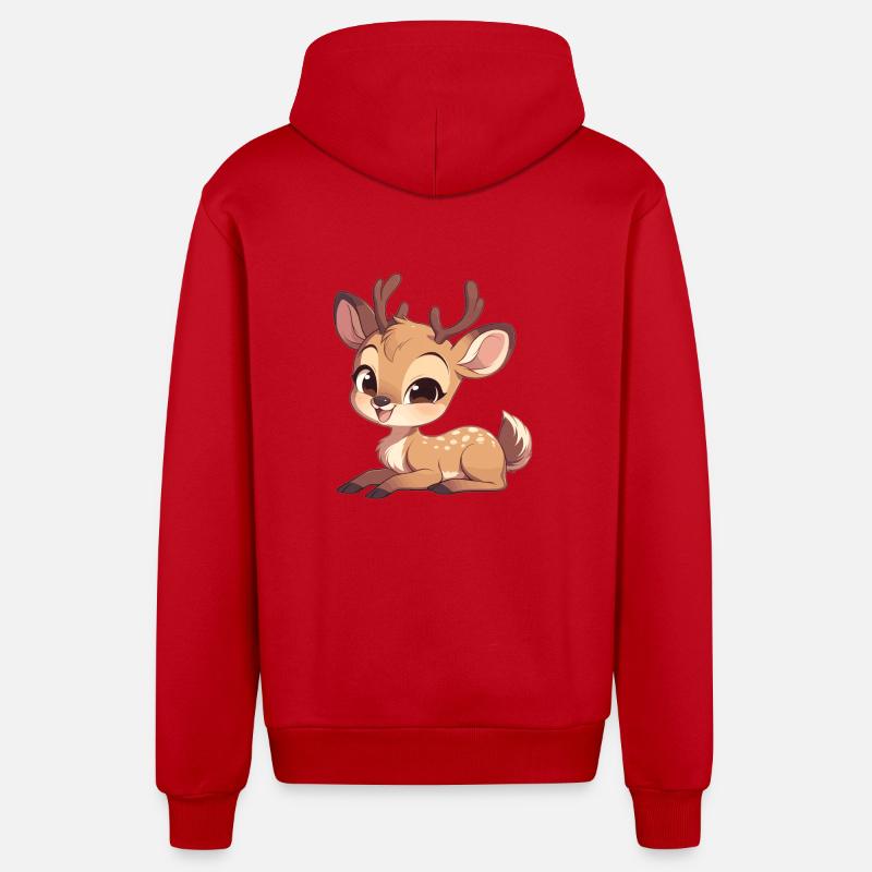 Cerf Cerf - Veste à capuche bio décontractée fabriquée en UE - rouge