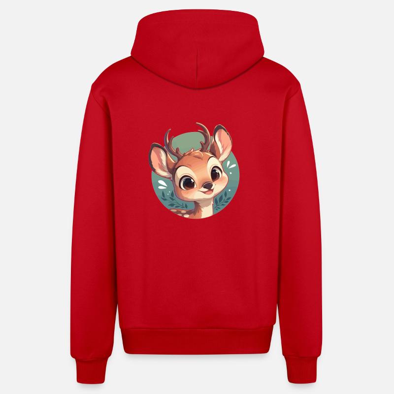 Cerf Cerf - Veste à capuche bio décontractée fabriquée en UE - rouge