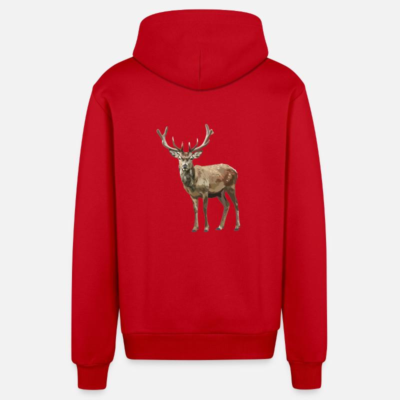 Deer Deer - Organic Relaxed Hooded Jacket Made in EU - red