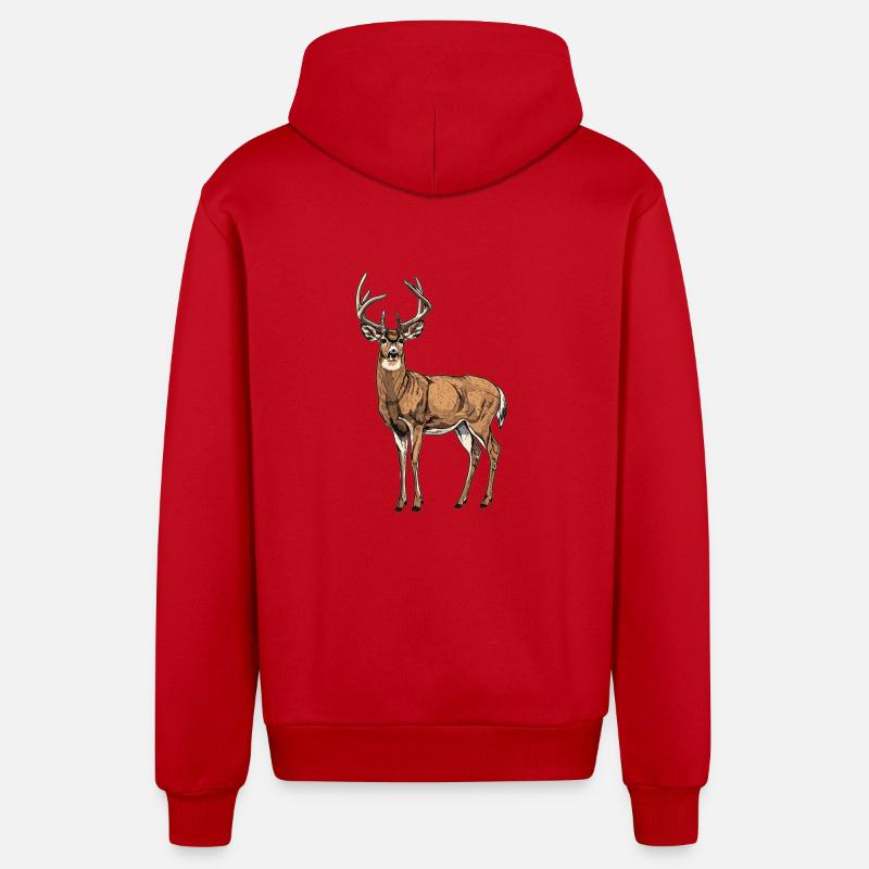 Deer Deer - Organic Relaxed Hooded Jacket Made in EU - red