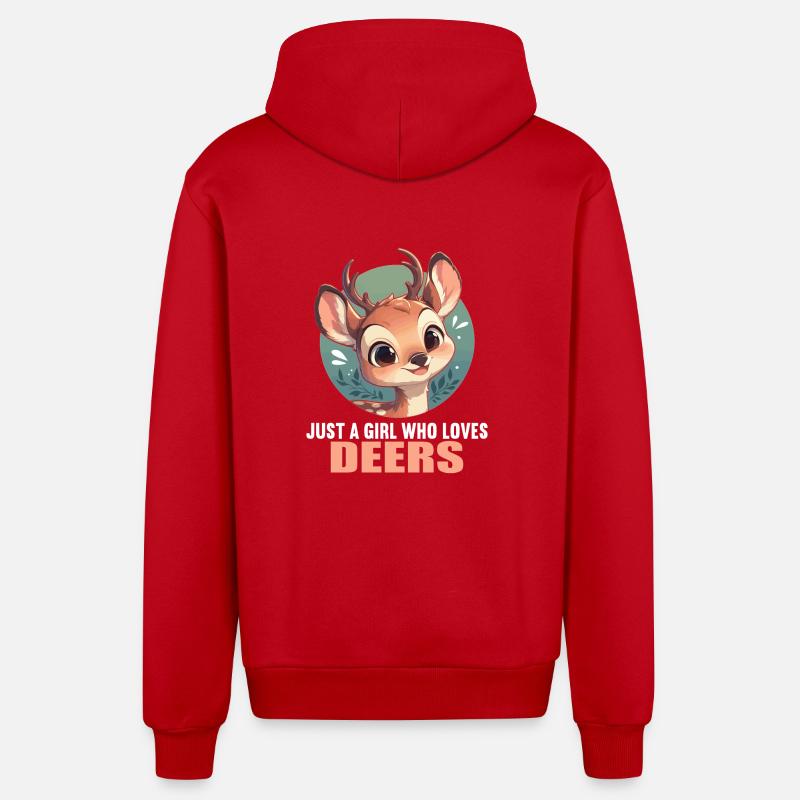 Cerf Cerf - Veste à capuche bio décontractée fabriquée en UE - rouge