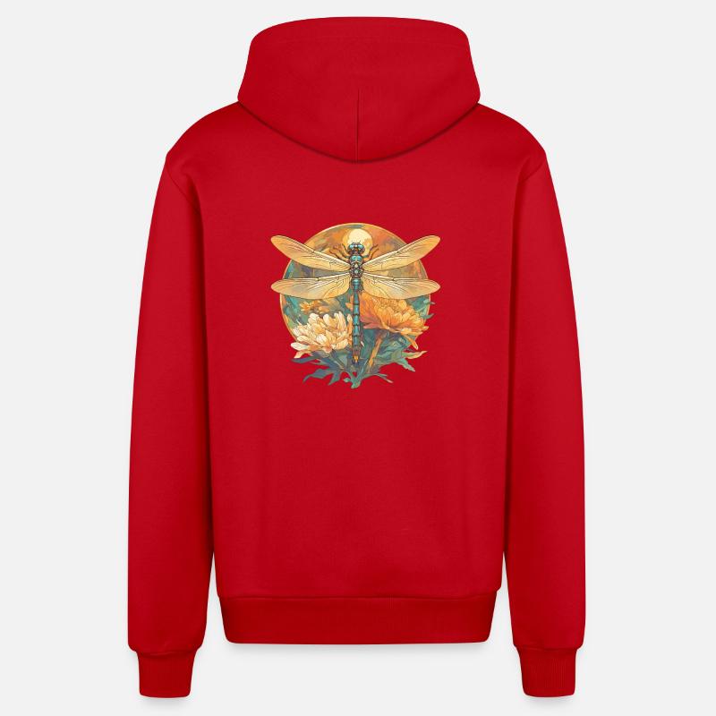 Libellen Libelle - Organic Relaxed Kapuzenjacke Made in EU - Rot