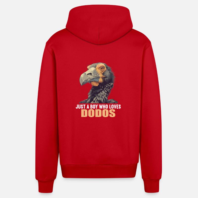 Dodos Dodo - Veste à capuche bio décontractée fabriquée en UE - rouge