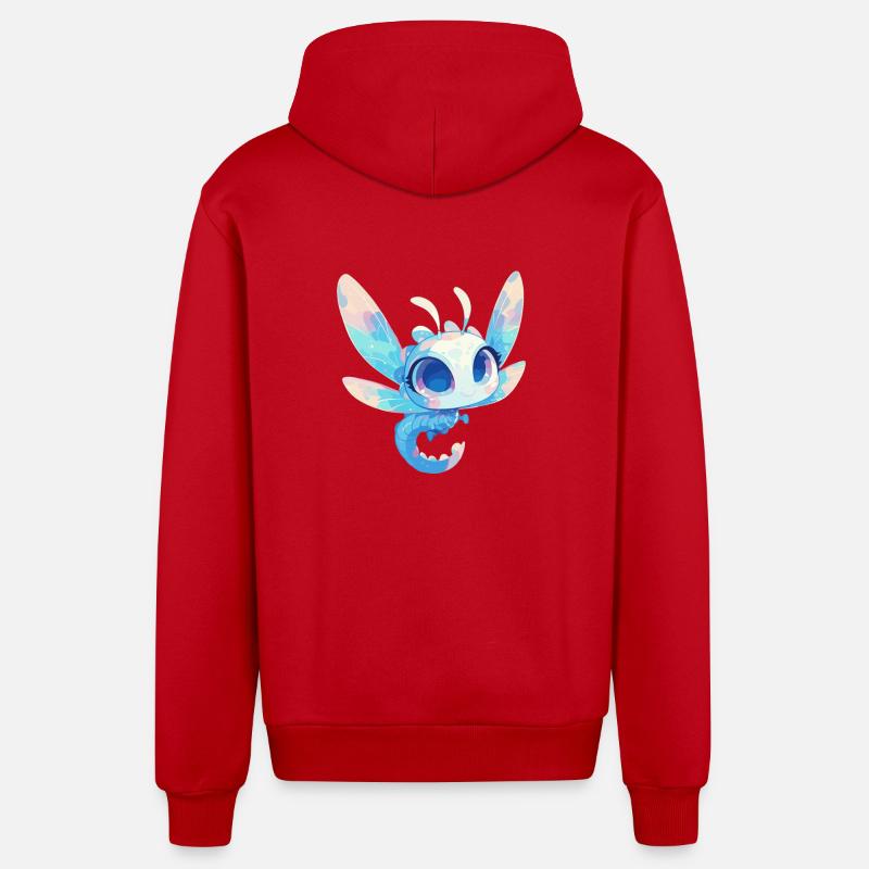 Libellules Libellule - Veste à capuche bio décontractée fabriquée en UE - rouge