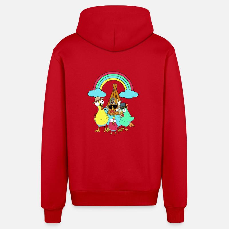 Hippie Tipi Kyllinger Hippies Kylling - Organic Relaxed hettejakke produsert i EU - rød