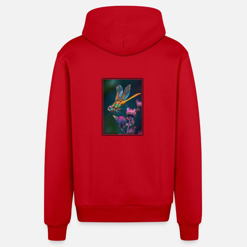 Libellen Libelle - Organic Relaxed Kapuzenjacke Made in EU - Rot