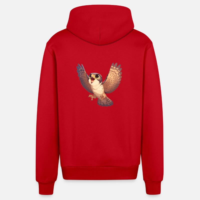 Faucon Faucon - Veste à capuche bio décontractée fabriquée en UE - rouge