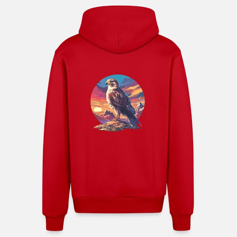 Faucon Faucon - Veste à capuche bio décontractée fabriquée en UE - rouge