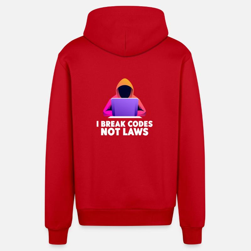 Ethical Hacker Cybersecurity Expertise - Organic Relaxed Hooded Jacket Made in EU - red