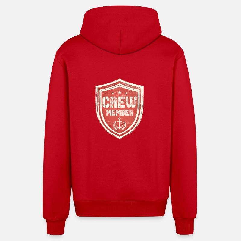 Membre d’équipage - Veste à capuche bio décontractée fabriquée en UE - rouge