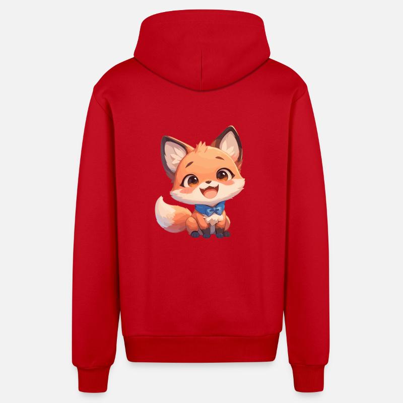 Renards Renard - Veste à capuche bio décontractée fabriquée en UE - rouge