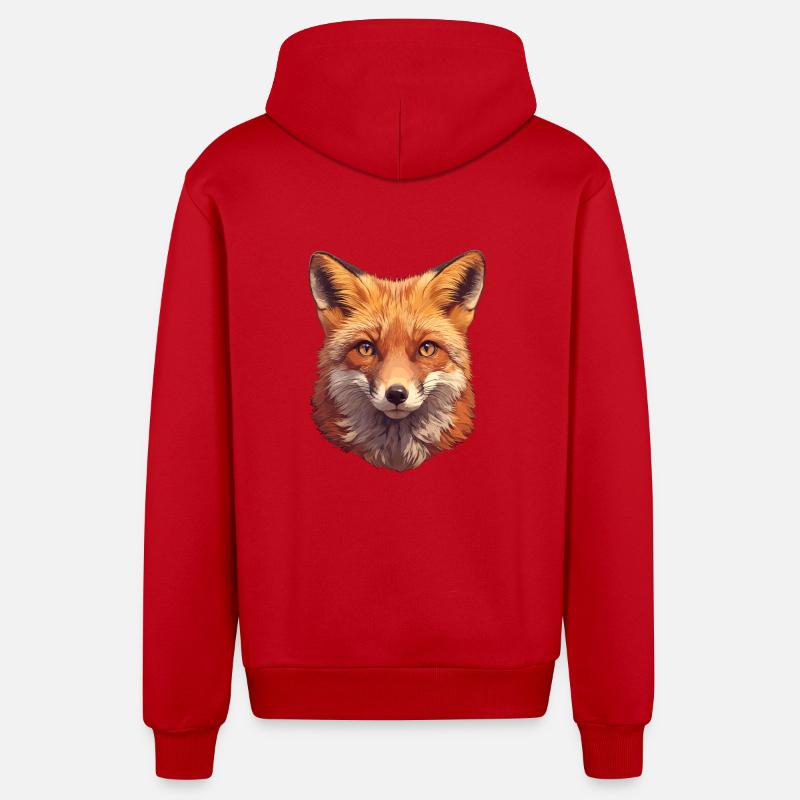 Foxes Fox - Organic Relaxed Hooded Jacket Made in EU - red