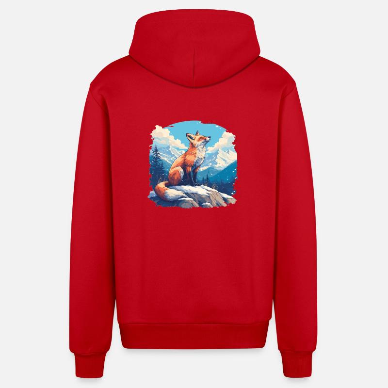 Foxes Fox - Organic Relaxed Hooded Jacket Made in EU - red