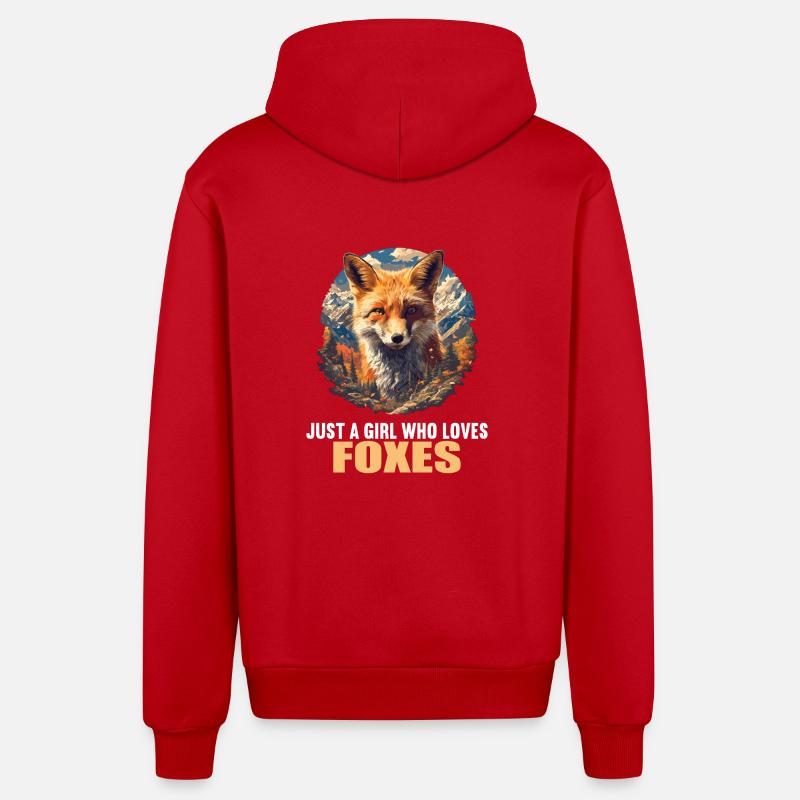 Renards Renard - Veste à capuche bio décontractée fabriquée en UE - rouge
