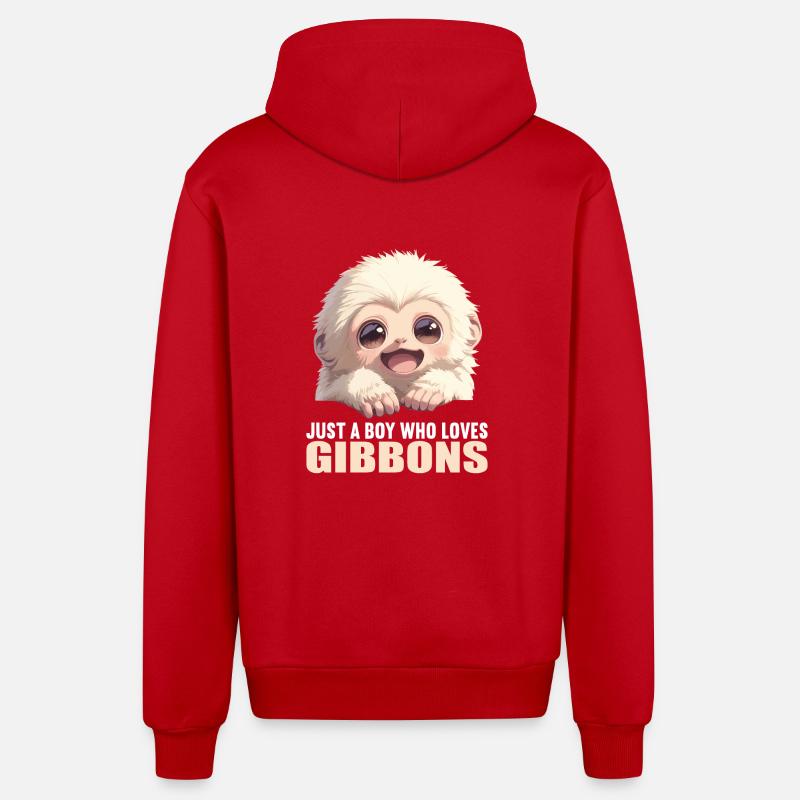 Gibbons Gibbon - Veste à capuche bio décontractée fabriquée en UE - rouge