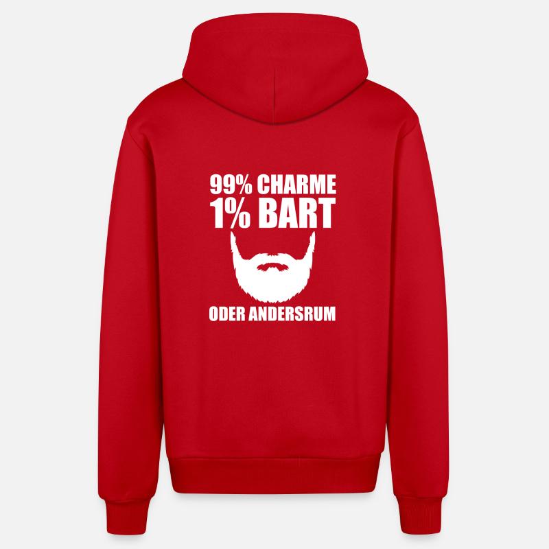 Barbu Barbu Barbe - Veste à capuche bio décontractée fabriquée en UE - rouge