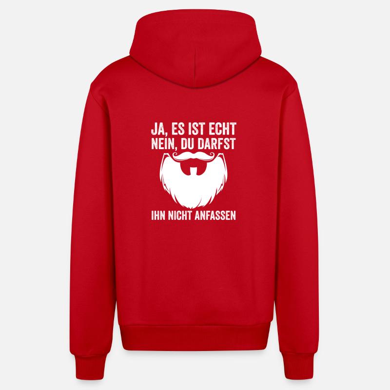 Barbu Barbu Barbe - Veste à capuche bio décontractée fabriquée en UE - rouge