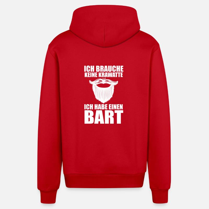 Bärtig Bartträger Bart - Organic Relaxed Kapuzenjacke Made in EU - Rot