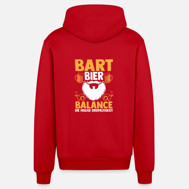 Bier Bärtig Bartträger Bart - Organic Relaxed Kapuzenjacke Made in EU - Rot