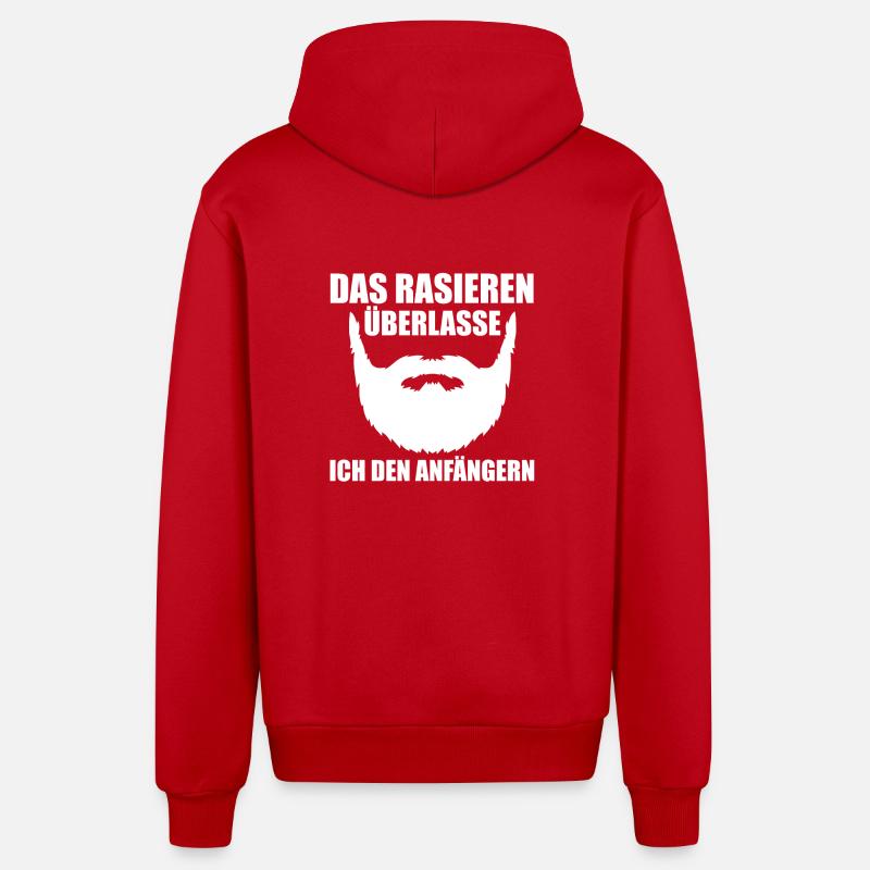 Bärtig Bartträger Bart - Organic Relaxed Kapuzenjacke Made in EU - Rot