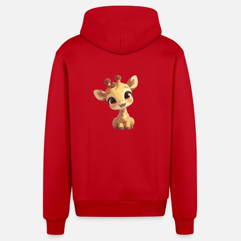 Girafes Girafe - Veste à capuche bio décontractée fabriquée en UE - rouge