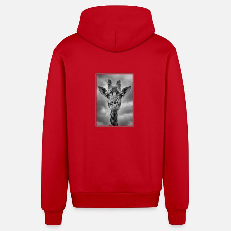 Giraffes Giraffe - Organic Relaxed Hooded Jacket Made in EU - red