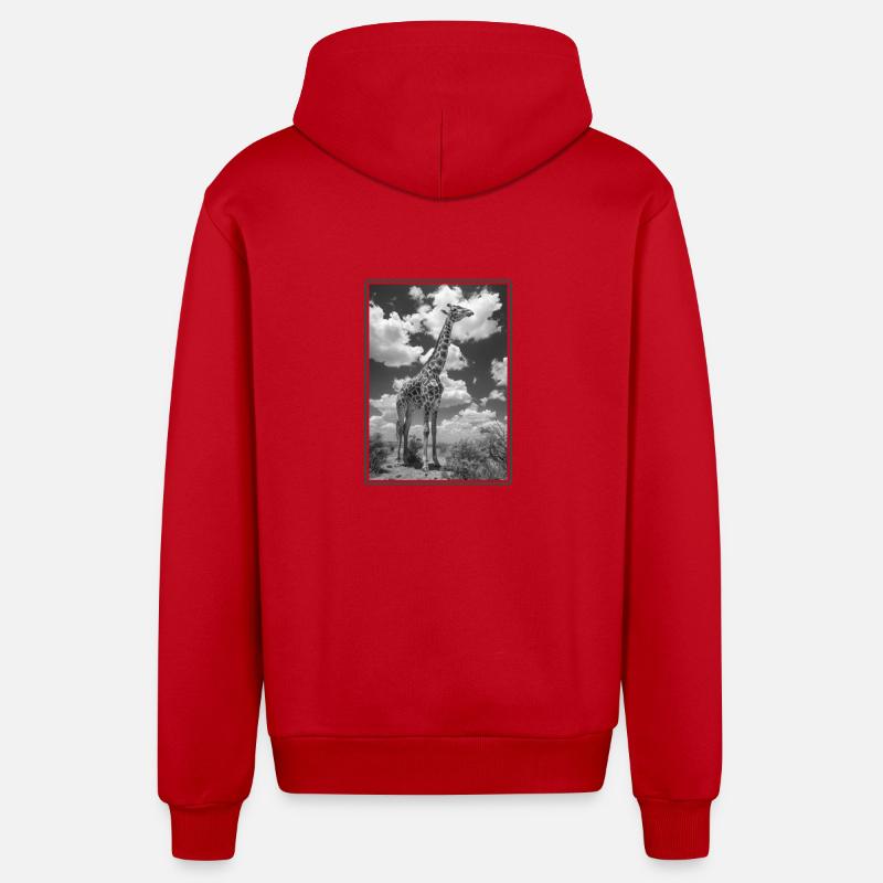 Girafes Girafe - Veste à capuche bio décontractée fabriquée en UE - rouge