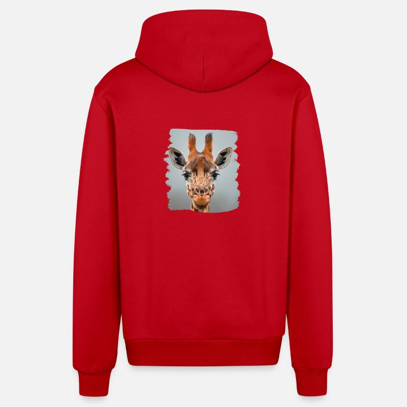 Giraffes Giraffe - Organic Relaxed Hooded Jacket Made in EU - red