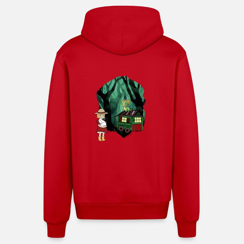 Märchen Märchenfigur Drache Wald Abenteuer - Organic Relaxed Kapuzenjacke Made in EU - Rot