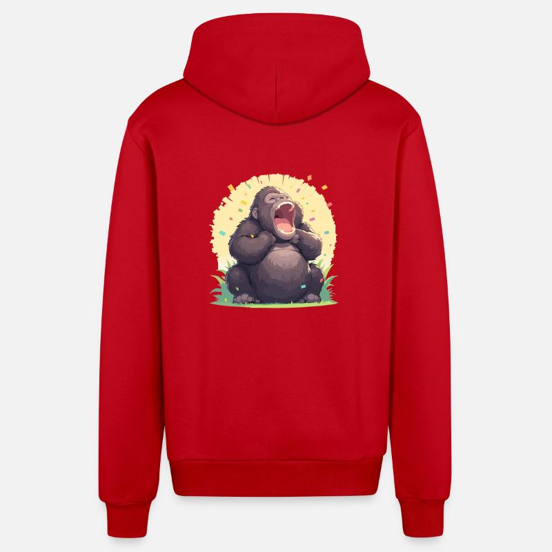 Gorilles Gorilles - Veste à capuche bio décontractée fabriquée en UE - rouge