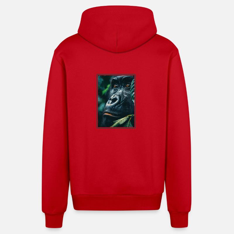 Gorilles Gorilles - Veste à capuche bio décontractée fabriquée en UE - rouge