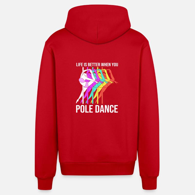 Pole Dance - Organic Relaxed Kapuzenjacke Made in EU - Rot