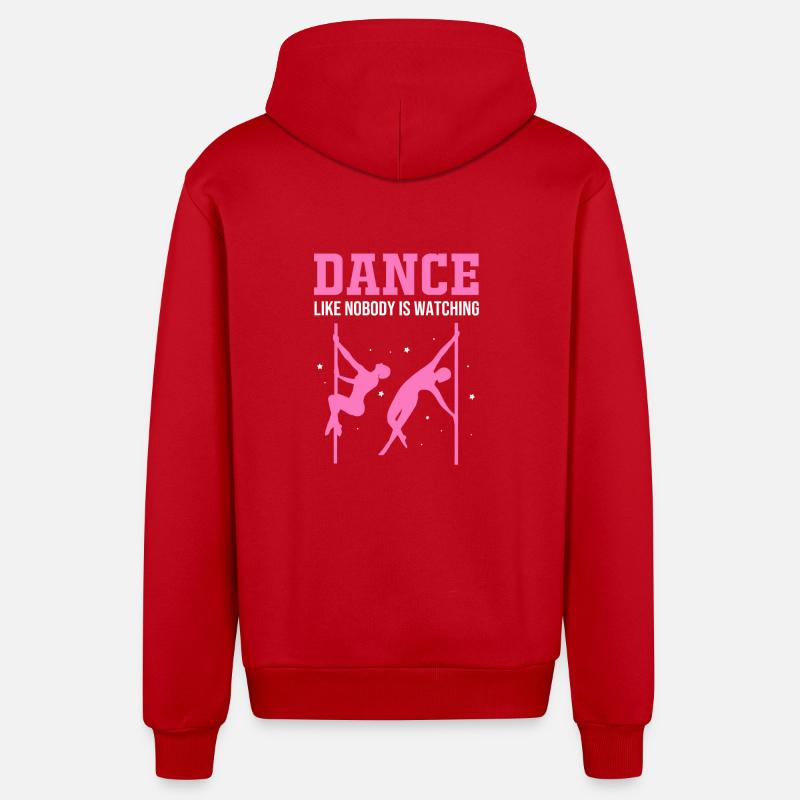 Pole Dance - Veste à capuche bio décontractée fabriquée en UE - rouge