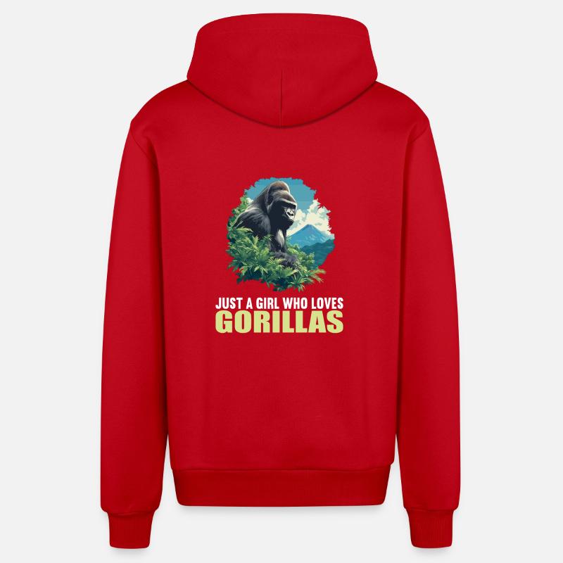 Gorilles Gorilles - Veste à capuche bio décontractée fabriquée en UE - rouge