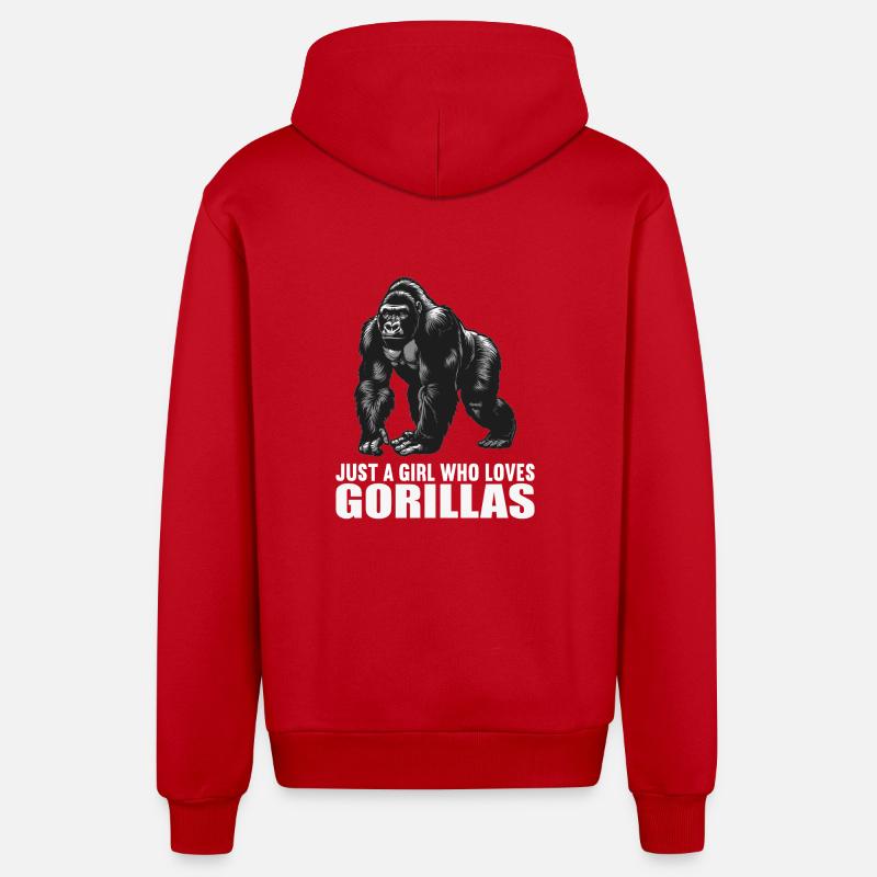 Gorilles Gorilles - Veste à capuche bio décontractée fabriquée en UE - rouge
