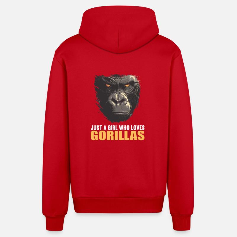 Gorilles Gorilles - Veste à capuche bio décontractée fabriquée en UE - rouge