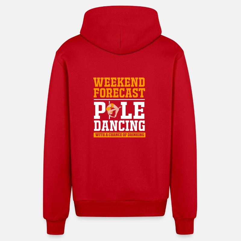 Pole Dance - Veste à capuche bio décontractée fabriquée en UE - rouge