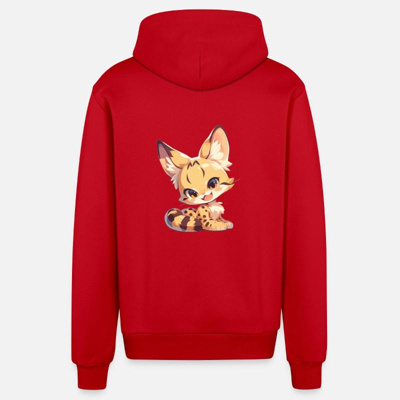 Servale Serval - Veste à capuche bio décontractée fabriquée en UE - rouge