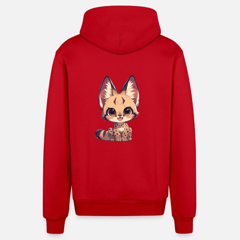 Servale Serval - Veste à capuche bio décontractée fabriquée en UE - rouge