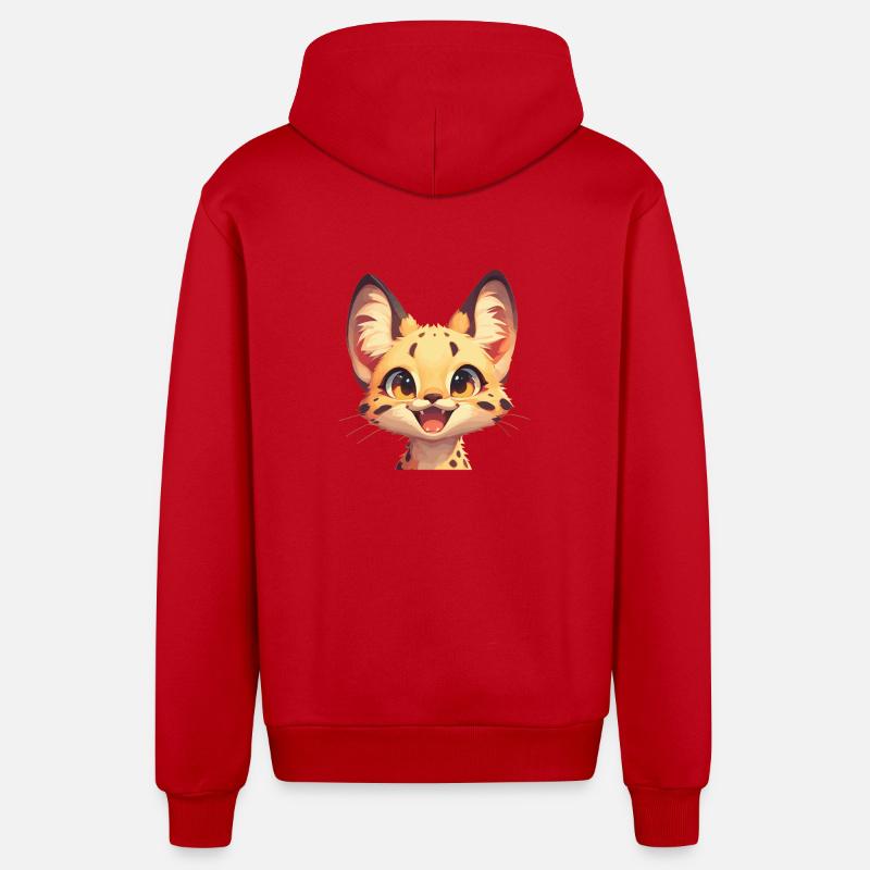 Servale Serval - Veste à capuche bio décontractée fabriquée en UE - rouge